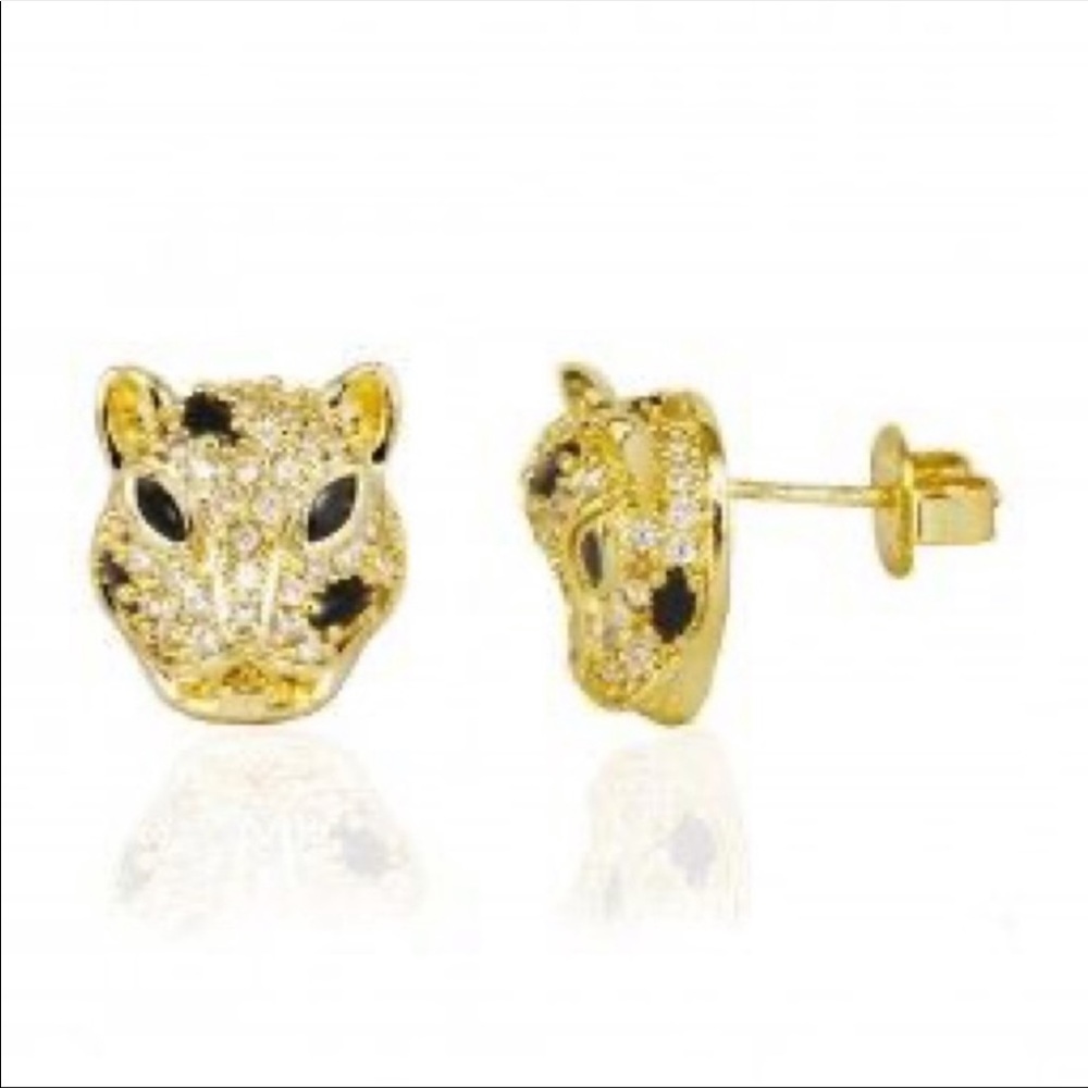 🆕 Melinda Maria Baby Jaguar Gold Stud Earrings